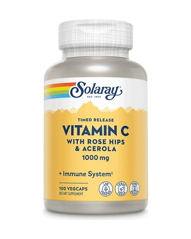 Vitamin C with Rose Hips 1000mg 100 vegcaps (Solaray)